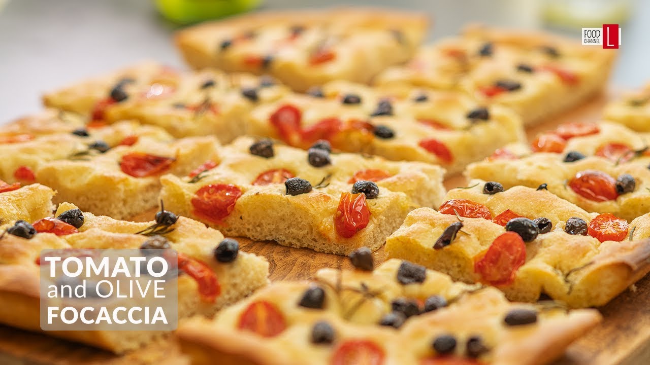 Tomato and Olive Focaccia | Food Channel L Recipes