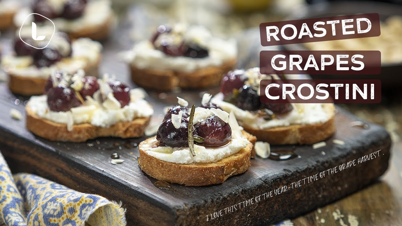 Roasted Grapes Crostini | Easy Vegetarian Appetizer | Food Channel L Recipes