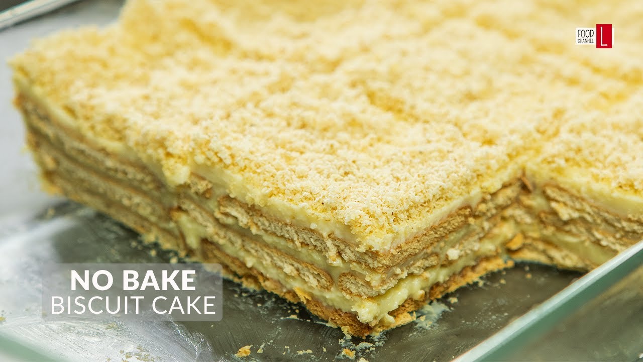 No Bake Biscuit Cake with Vanilla Pudding | Food Channel L Recipes
