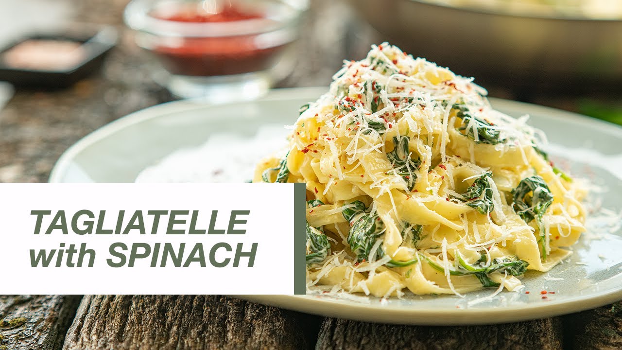 Creamy Tagliatelle with Spinach | Food Channel L Recipes