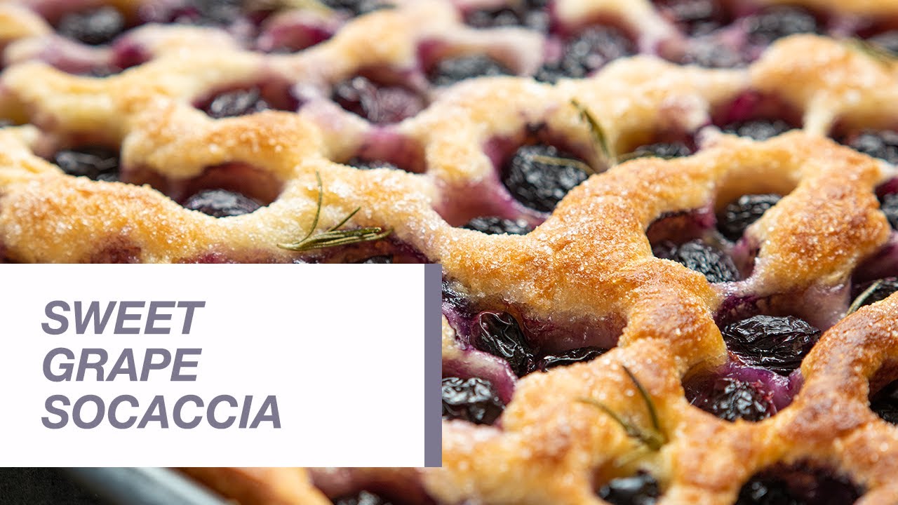 Sweet Grape Focaccia | Schiacciata Con L’uva | Food Channel L Recipes