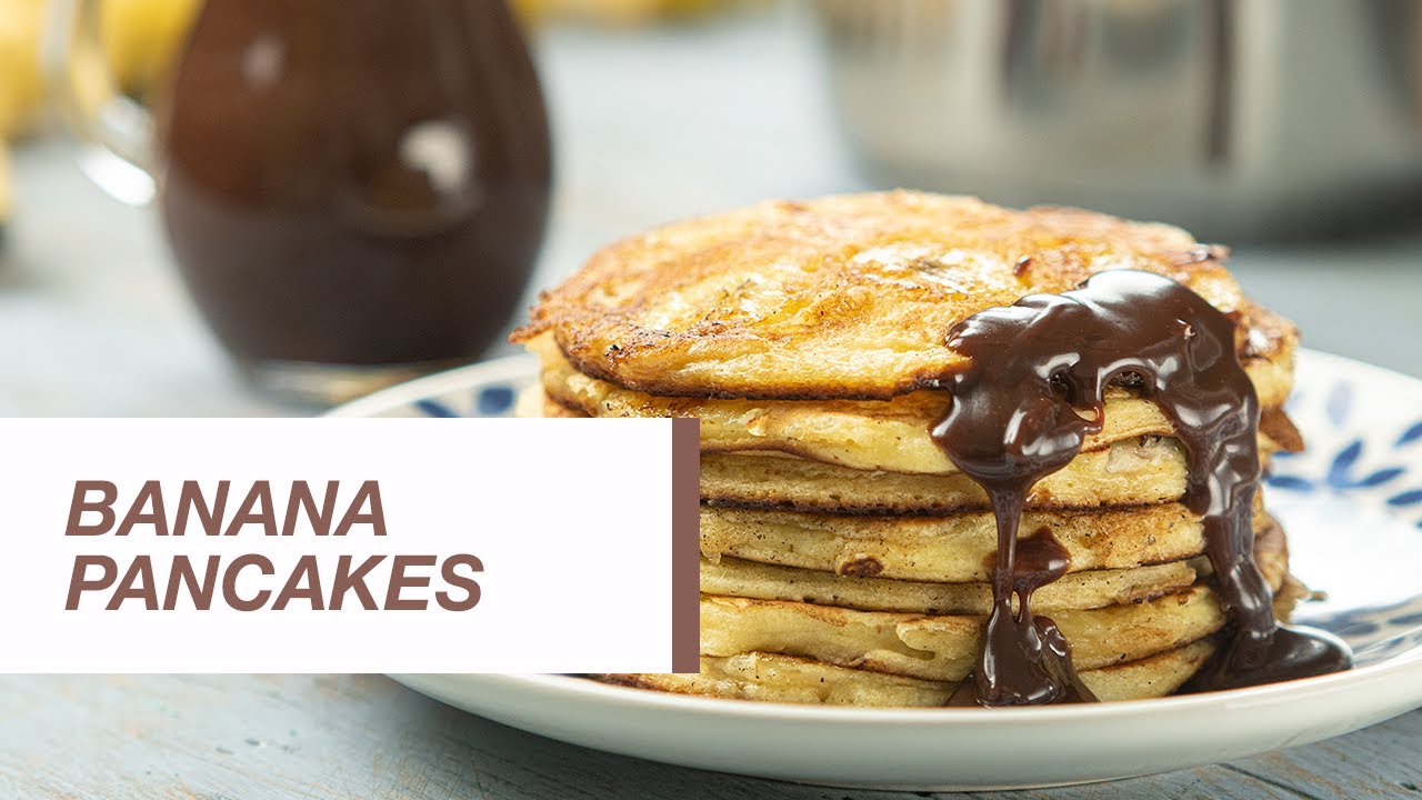 Banana Pancakes with Chocolate Caramel Sauce | Food Channel L Recipes