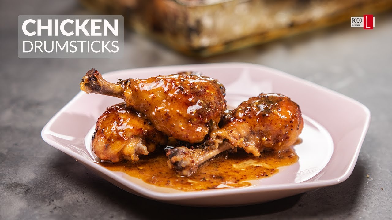 Delicious Roasted Chicken Drumsticks With Honey Mustard / Food Channel L - A New Recipe Every Day!